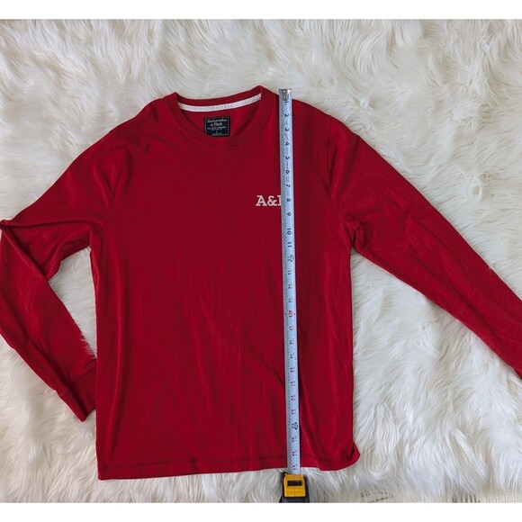 Abercrombie & Fitch Men’s Long Sleeve Red Muscle Fit Y2K Shirt Size Large - Picture 9 of 11
